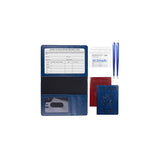 Porta Documentos y Tarjetas de piel sintética azul