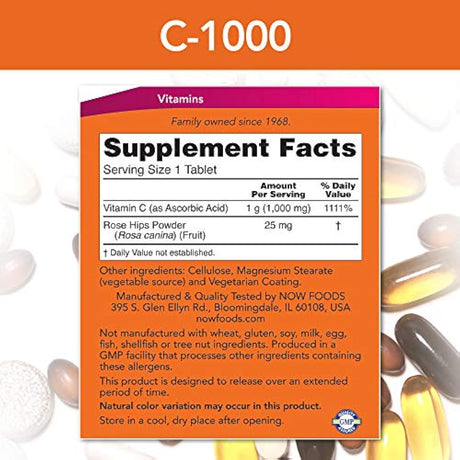 Now Foods VitaminaC-1000 liberación sostenida con escaramujo