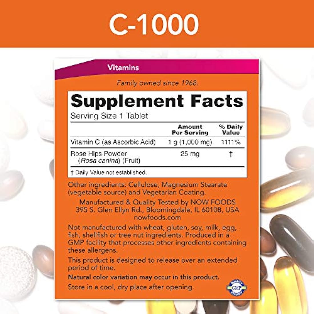 Now Foods VitaminaC-1000 liberación sostenida con escaramujo