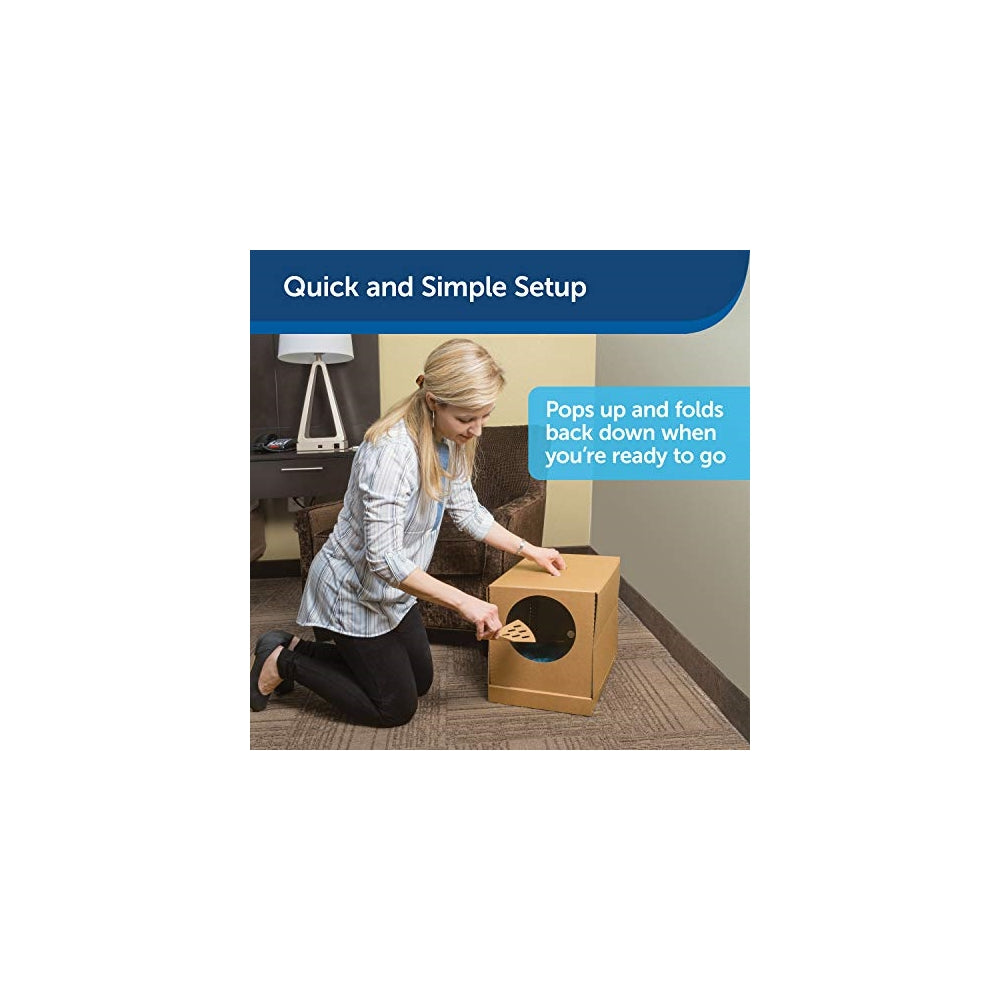 Caja de arena desechable para gatos,  plegable para viajes