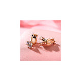 Aretes de clip chapados en oro rosa de 14 quilates