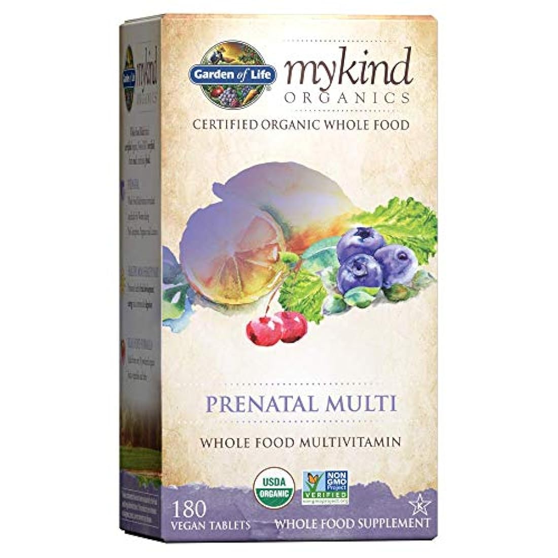 Suplemento multivitamínico prenatal orgánico con folato