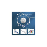 Pulseras de plata fina con colgante de corazón justable