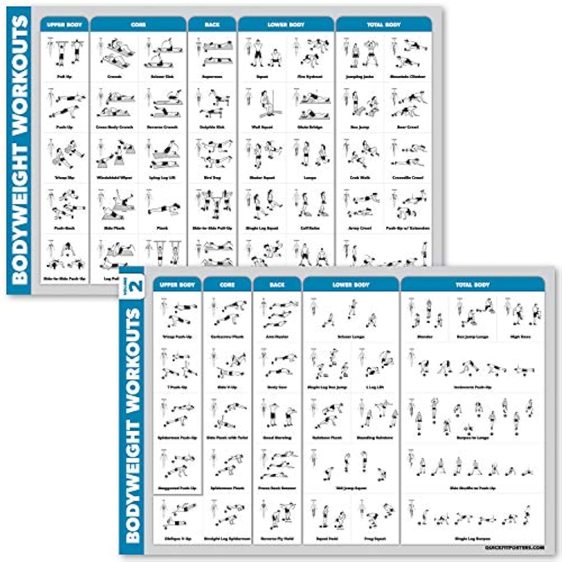 Pósteres de ejercicio corporal Volumen 1 y 2.