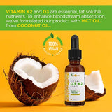 Vitamina vegana D3 K2 gotas líquidas con aceite de coco