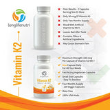 Vitamina K2 MK7 100 Mcg con MenaQ7 120 cápsulas vegetarianas