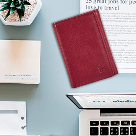 WISE OWL - Cartera de piel para hombre con identificación
