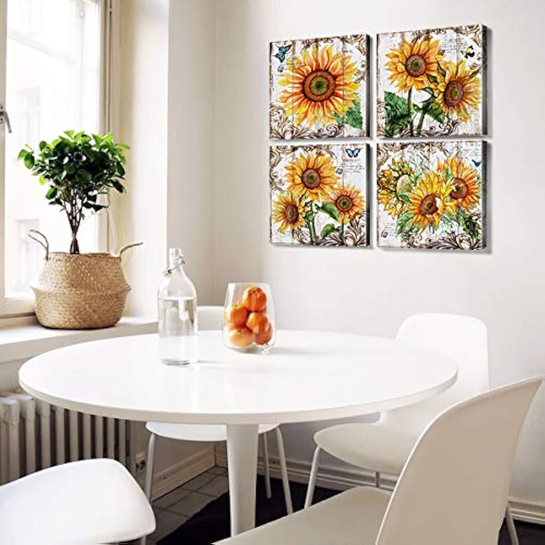 Sunfrower Snow Mountain Silueta de Lienzo decorativo