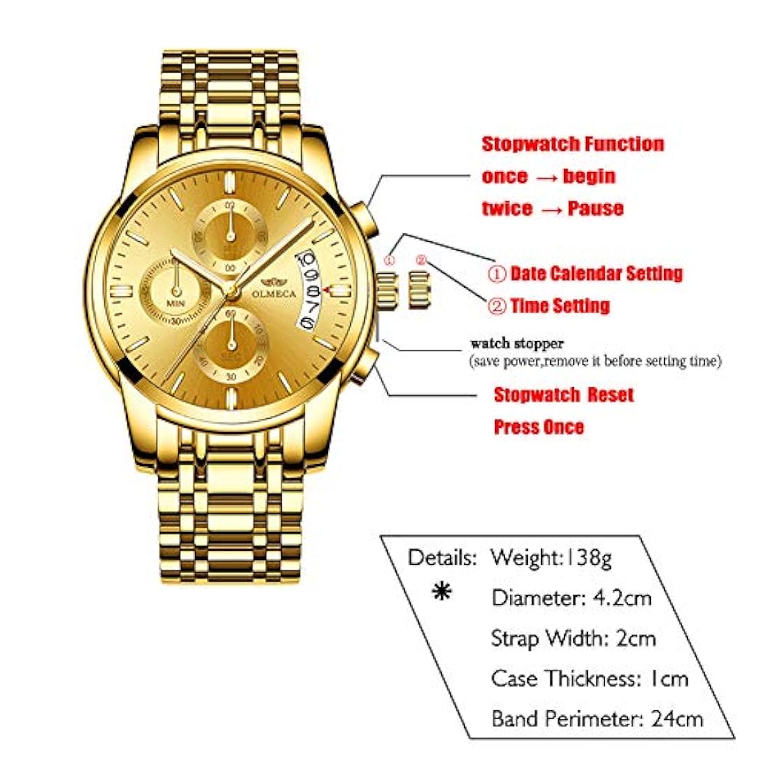 Relojes multifuncionales de cuarzo analógico para hombre