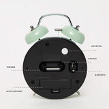Reloj Despertador con Campana y Luz de Fondo para Dormitorio