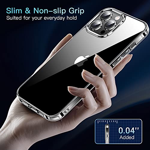 CASEKOO Funda transparente diseñada para iPhone 13 Pro, [no amarillea] [Protección militar contra caídas] Funda protectora a prueba de golpes de 6.1 pulgadas 2021 (transparente)