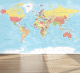 Mural de pared, diseño de mapa del mundo, para decoración del hogar