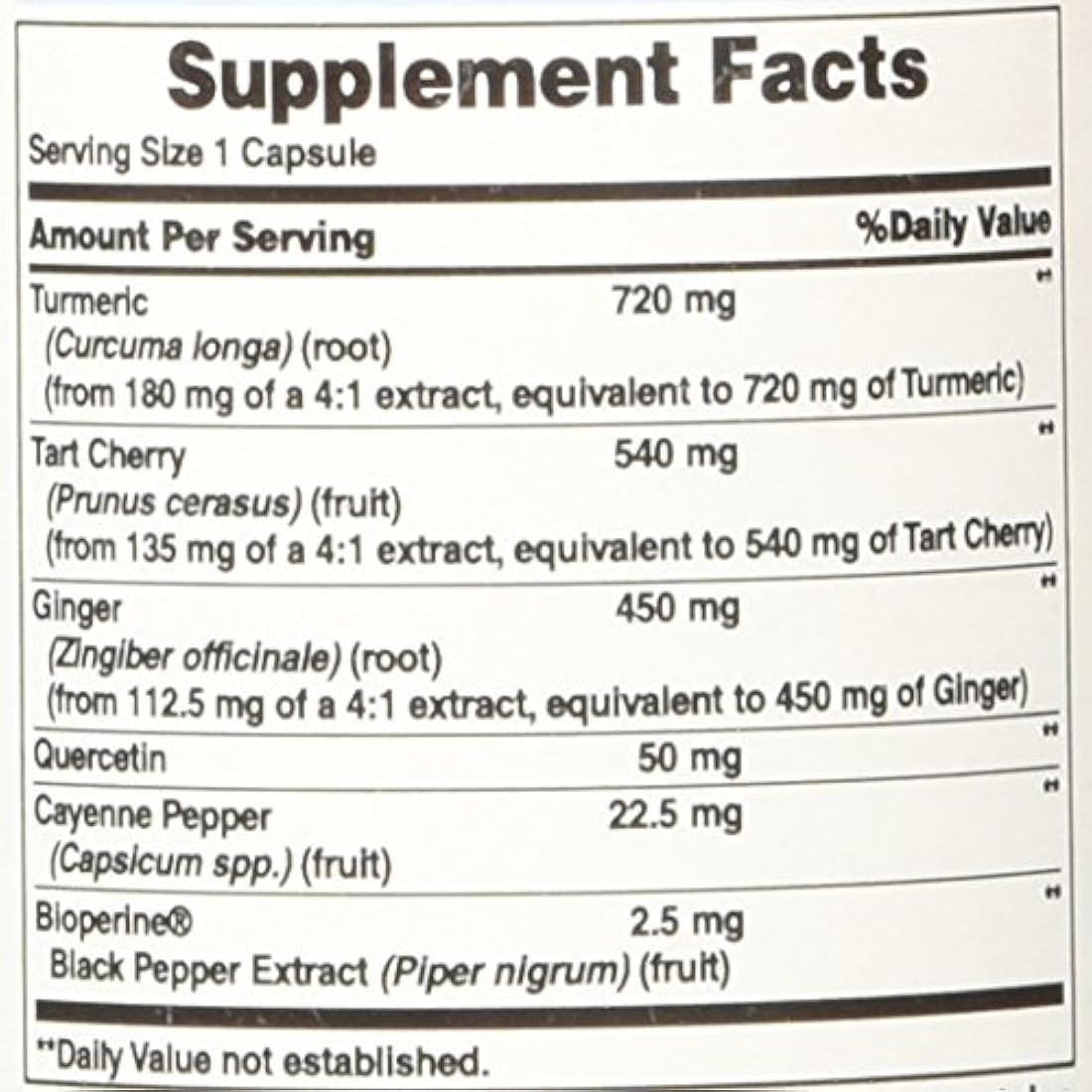 Puritan's Pride Tart Cereza Turmeric complex-60 Cápsulas