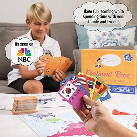 Continent Race Geography for Kids Card Game - Kids 7