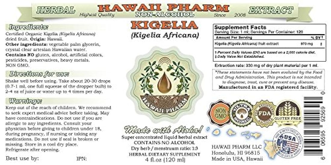 Kigelia alcohol-free Extracto de líquido Kigelia