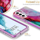 ESDOT Funda para Samsung Galaxy S22 Plus, grado militar, prueba de caída de 21 pies, resistente con diseños de moda para mujeres y niñas, funda protectora para Galaxy S22+ Plus 6.6 pulgadas, estampado mármol ópalo colorido