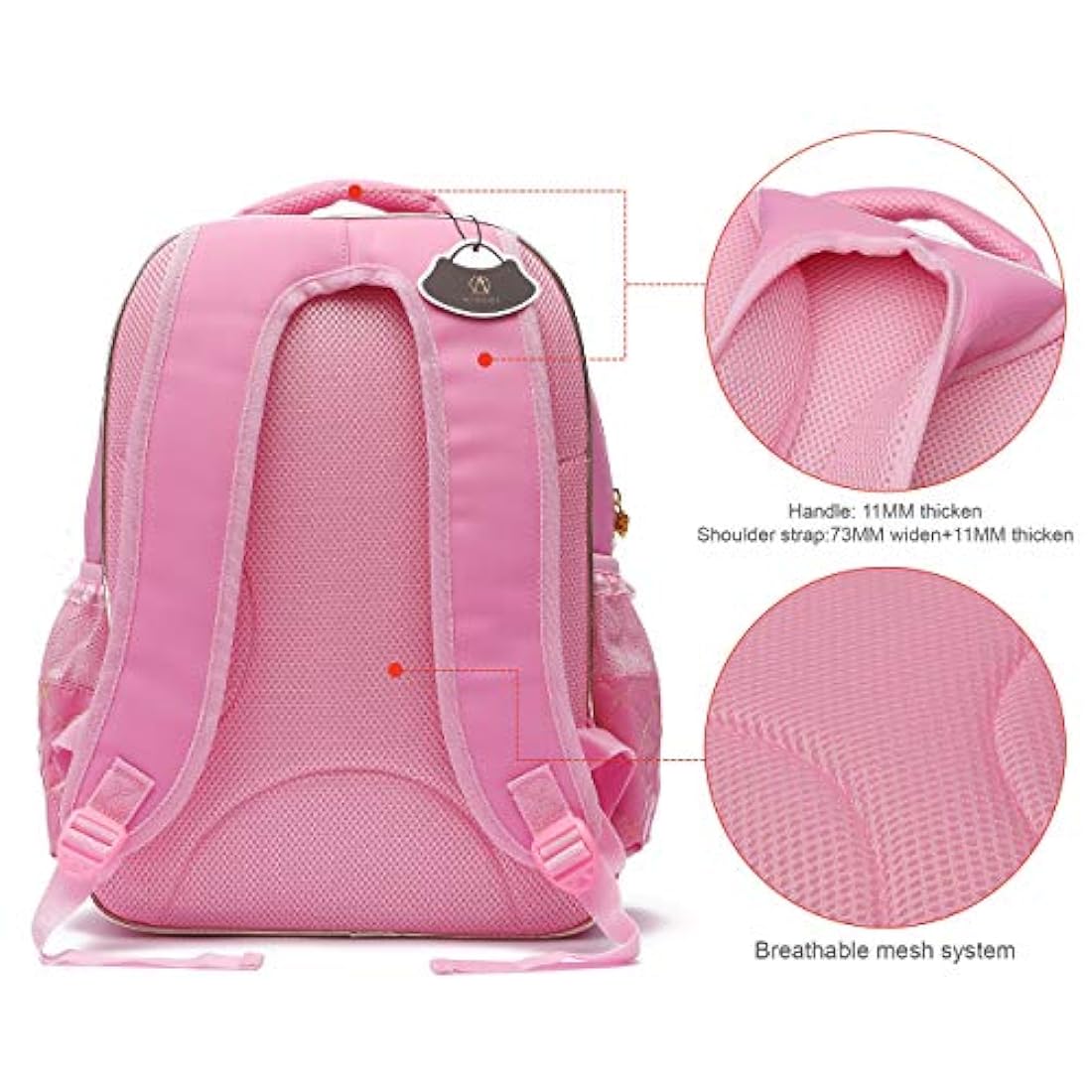 Morrales Mochila de piel de poliuretano impermeable infantil