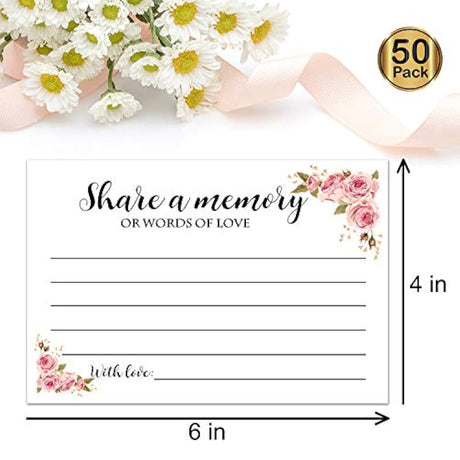 50 tarjeta de memoria floral para la celebración de la vida