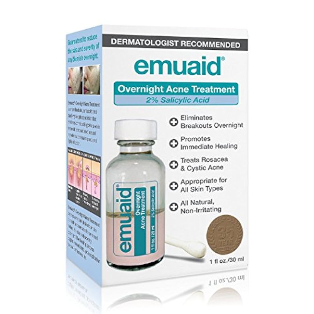 Emuaid Tratamiento del acné durante la noche 1 Fl Oz.