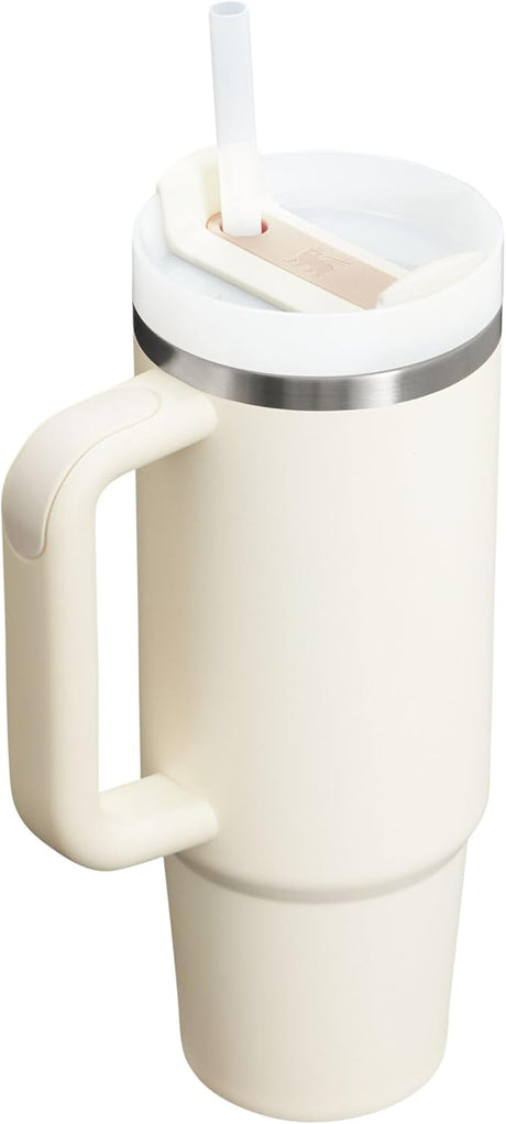 Vaso aislado al vacío de metal con tapa y popote para agua