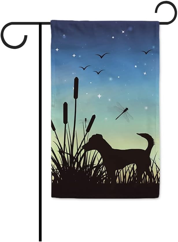 Bandera de Jardín Silueta Terrier Verano