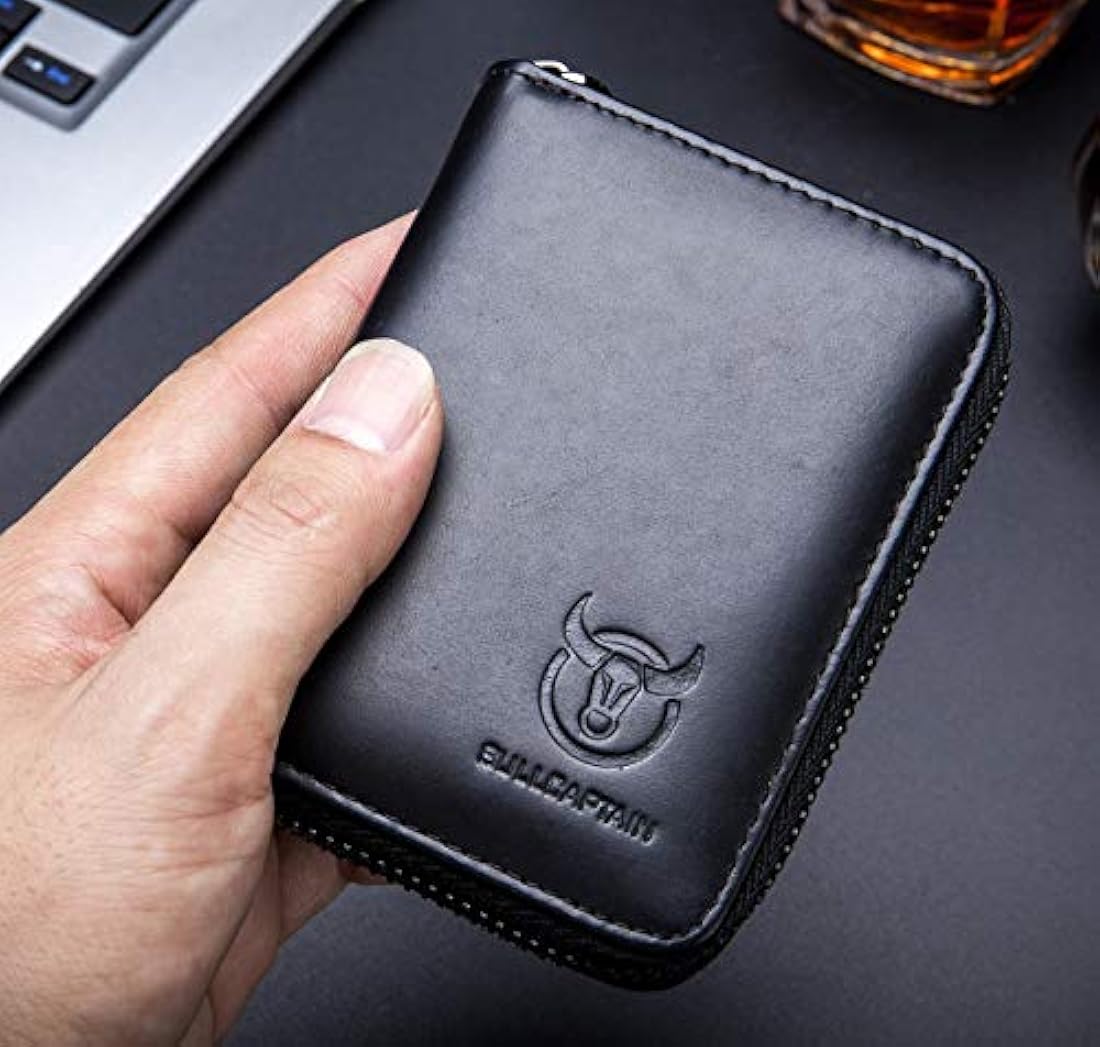 Funda de piel auténtica para con cremallera para hombre