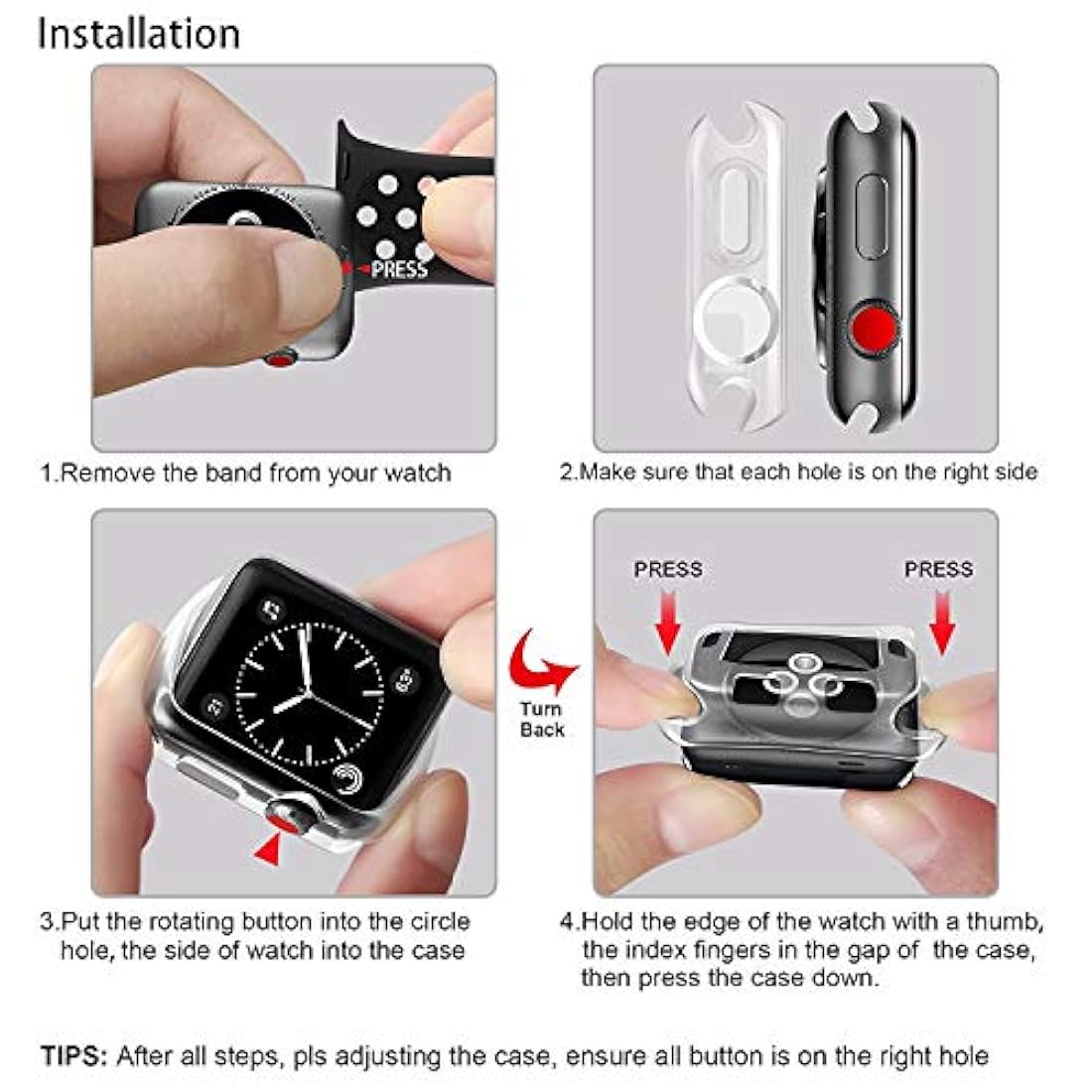 Funda para Apple Watch transparente