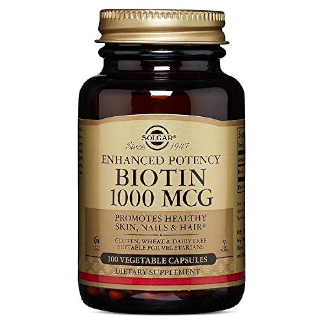 Biotina 1000 mcg, 100 cápsulas vegetales