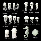 iSuperb - 18 moldes de resina epoxi para rellenar minicamelipes, caballitos de mar, peces de búfalo, para hacer joyas, manualidades, color blanco