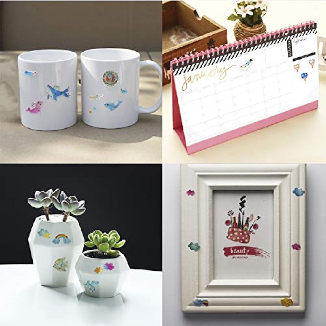 SAVITA 400 Epoxy Stickers para niños Niñas 3D Puffy Stickers