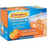 Sistema de apoyo inmunológico Emergen-C, suplemento dietario, bebida con vitamina D, 1000 mg de vitamina C, paquetes de 0.33 onzas (sabor naranja, 30 unidades)