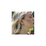 Aretes con forma de corazón infinito y piedra para mujer