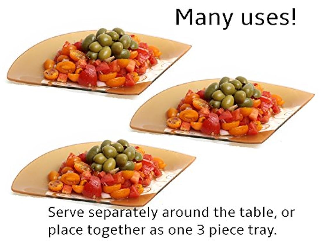 3 platos de vidrio forma de abanico GREAT AMERICAN CLASSICS