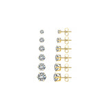 Aretes Juego de 6 pares de acero inoxidable Hipoalergénico