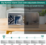 Reloj Digital con Alarma, Números Grandes, Respaldo de Batería