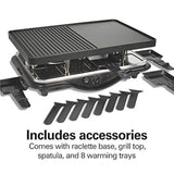 Parrilla eléctrica de 8 porciones Raclette para interiores