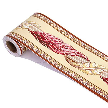 Adhesivo decorativo para pared, diseño floral, color rojo
