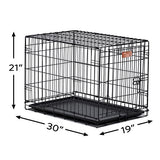 Caja de metal plegable para perros con panel divisor 30
