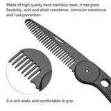 Peine plegable para barba de acero inoxidable Delaman
