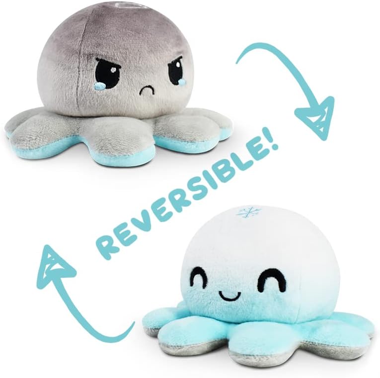 Peluches Reversibles TeeTurtle - Sensory Fidget Octopus Snowflake
