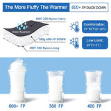 QEZER Saco de dormir de plumón para adultos de 27-55℉ 600 grados de potencia de llenado para clima frío, saco de dormir ultraligero con saco de compresión para mochileros, camping, senderismo