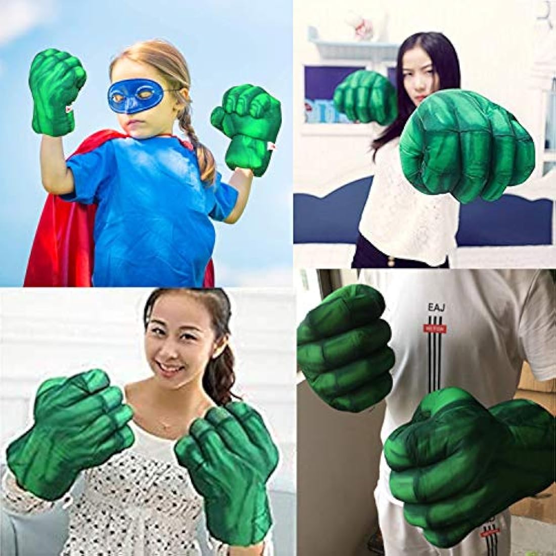 Peluche de guantes de Hulk color verde 11.8x 7.8 in.NuGeriAZ