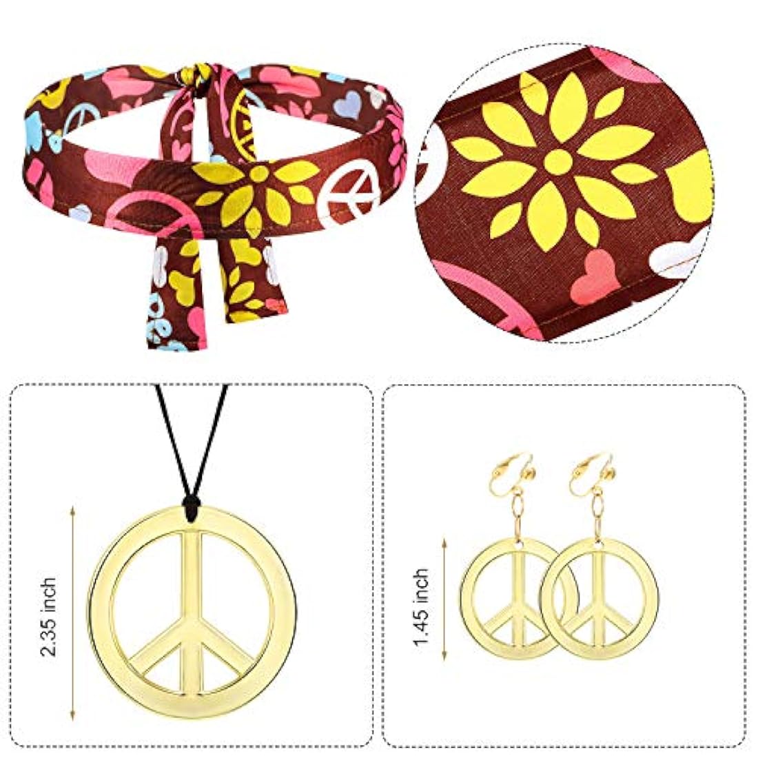 Disfraces Conjunto de traje hippie para mujer