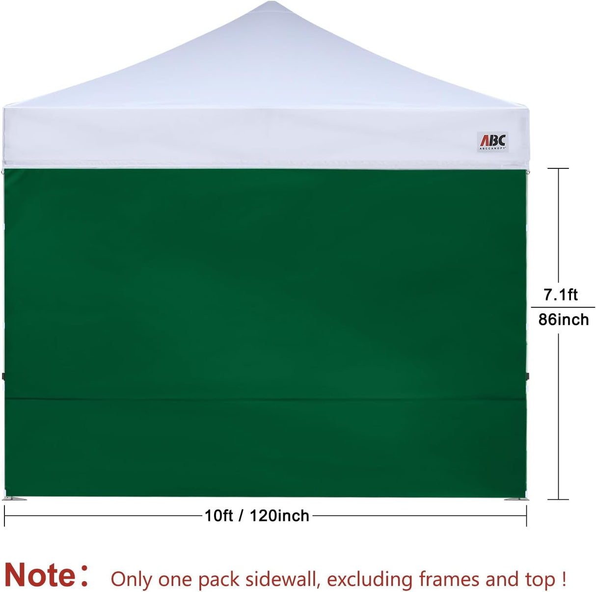 Toldo desplegable 10'x10' con pared lateral y cintas