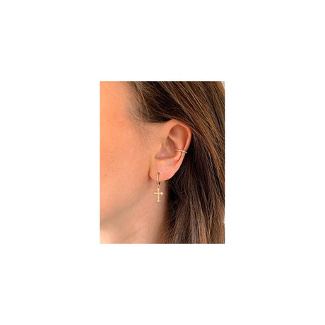 Aretes colgantes de aro contra el mal para mujer