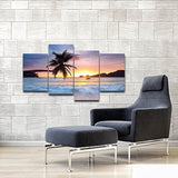 Playa tema 4 paneles Giclee Lienzos Sobre lona de paisaje