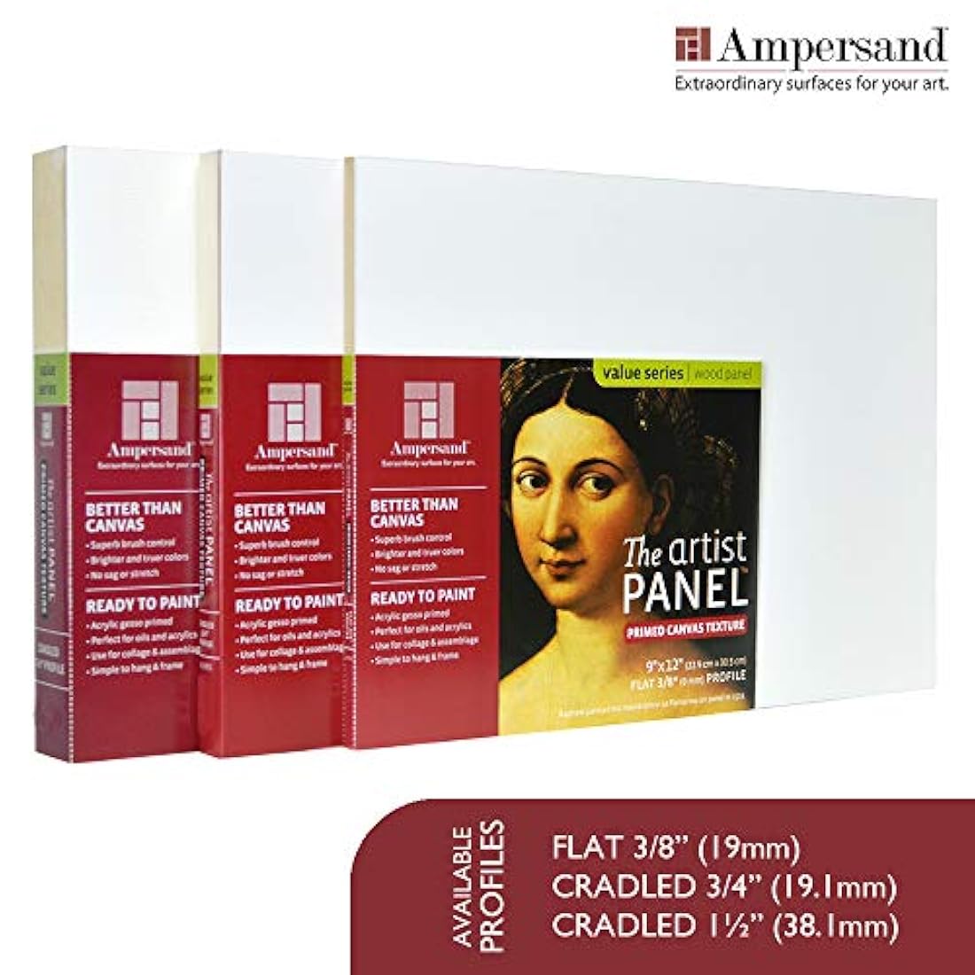 Panel de arte de textura de lienzo Ampersand Art Supply