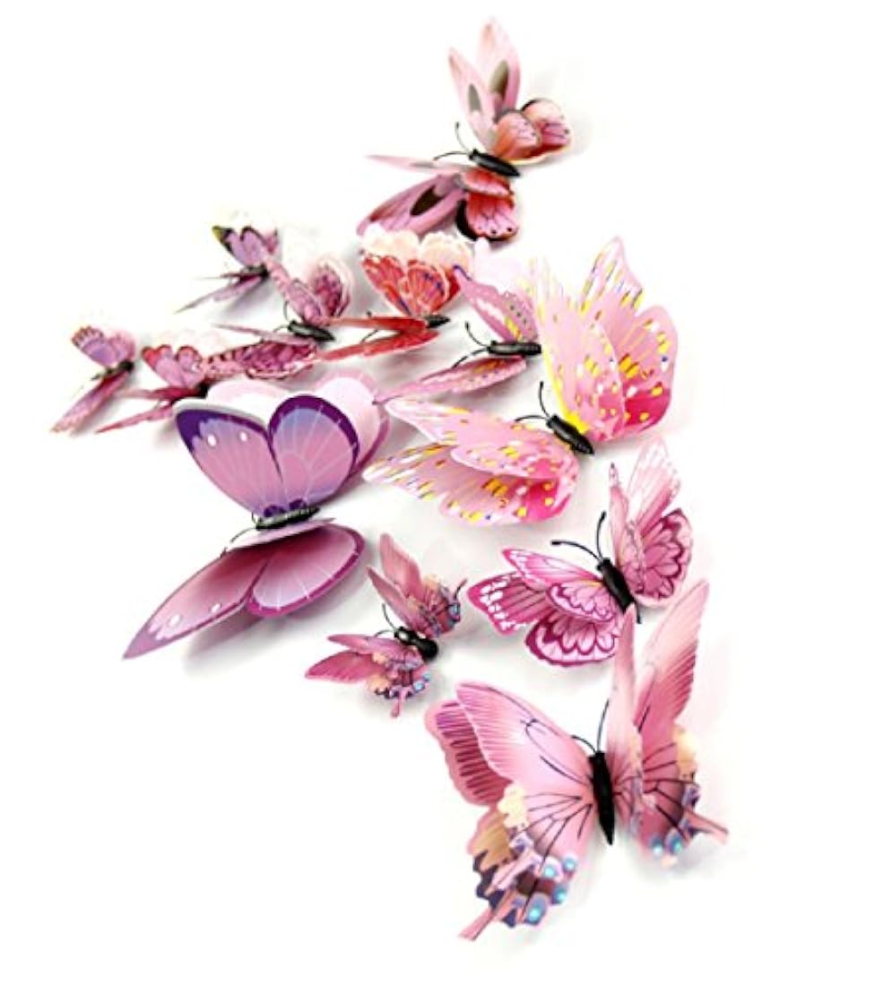 DaGou 12 mariposas en 3D para pared, decoraciones