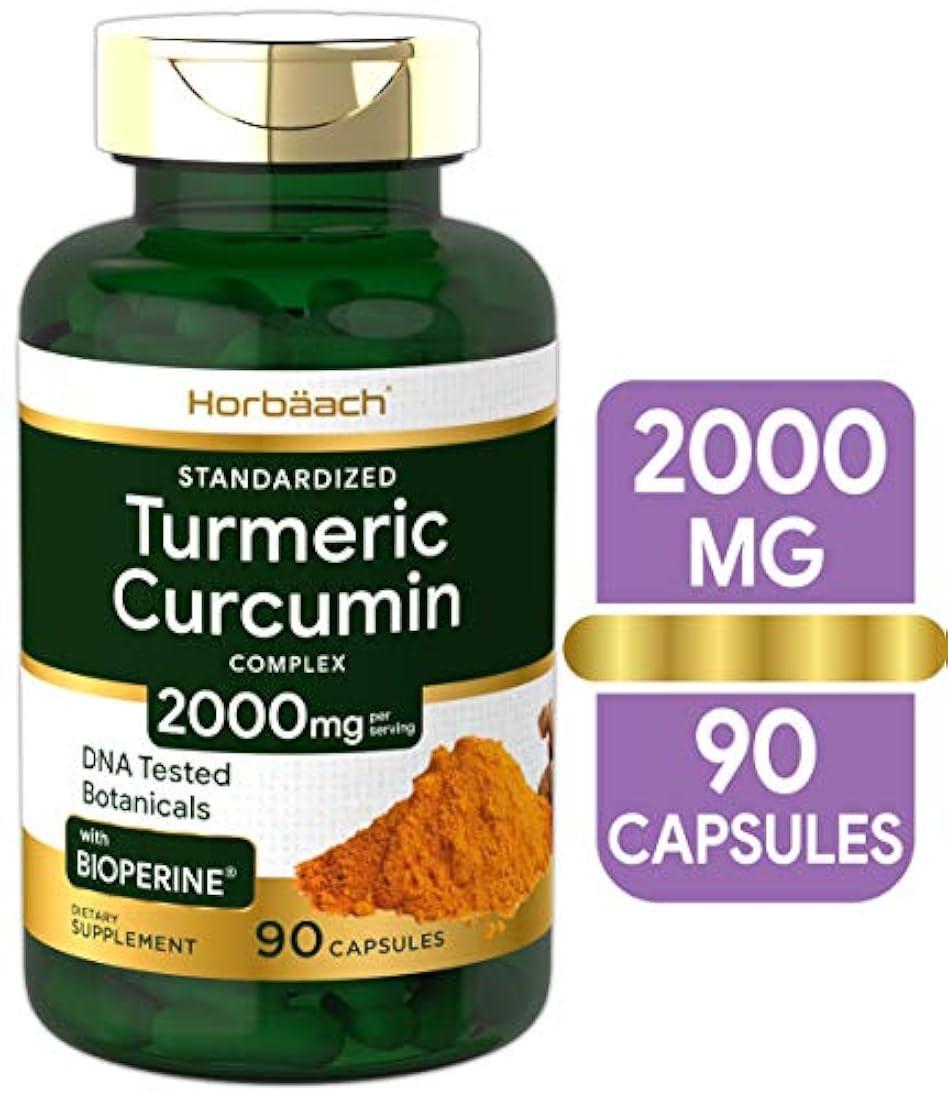 Horbaach Suplemento sin gluten de cúrcuma con bioperina