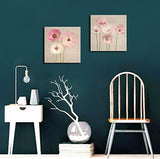 Lienzo mural de pintura artística moderna con flores rosadas